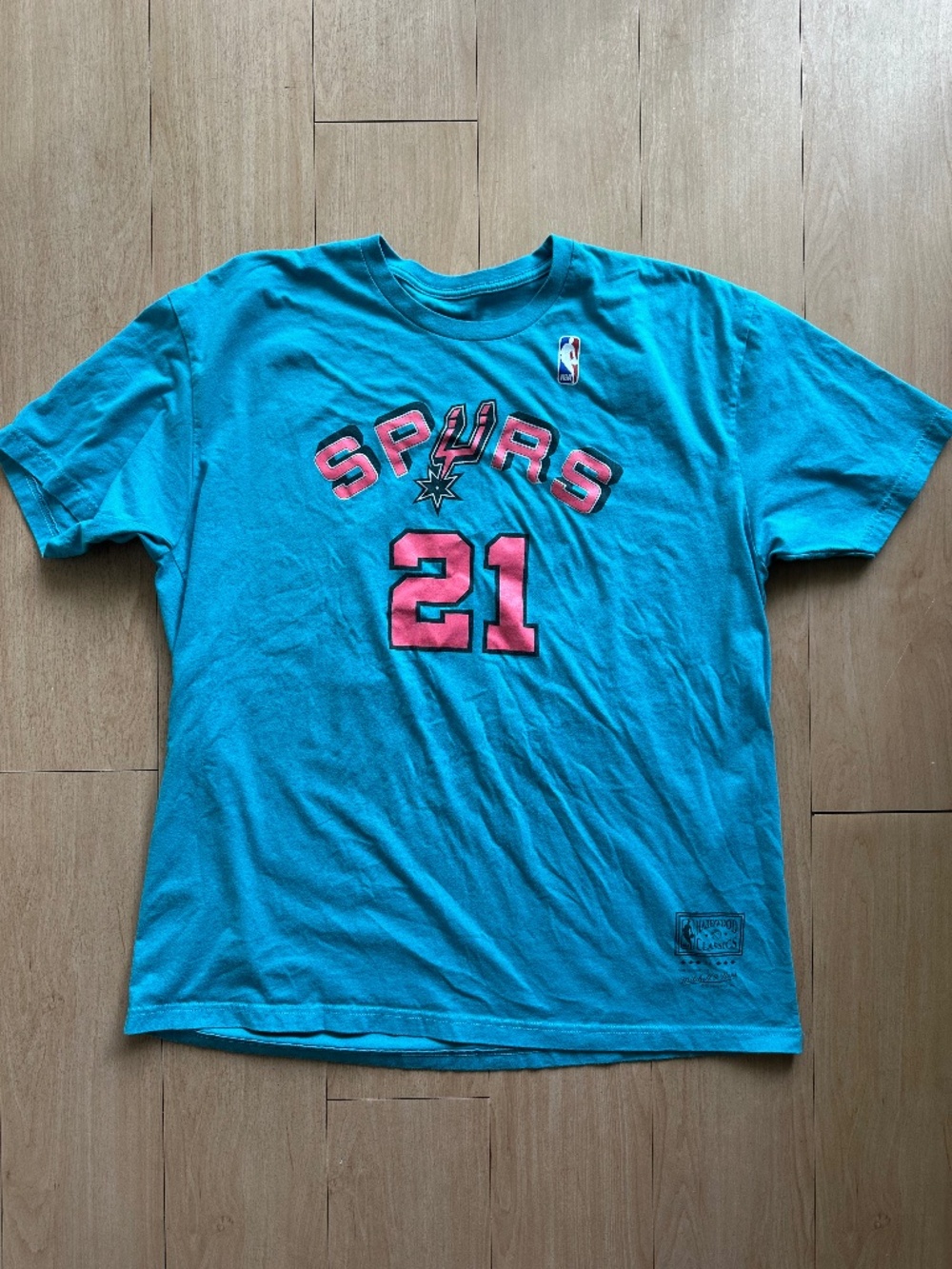 Tim Duncan San Antonio Spurs Mitchell & Ness Reload Teal Shirt NBA Men’s 2X